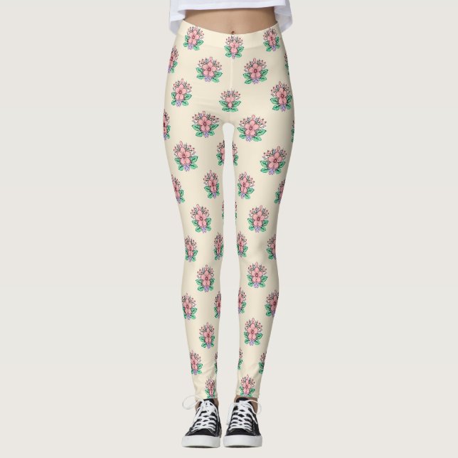 Legging Floral Polka Dots Pattern – Cute Botanical Spot  (Frente)