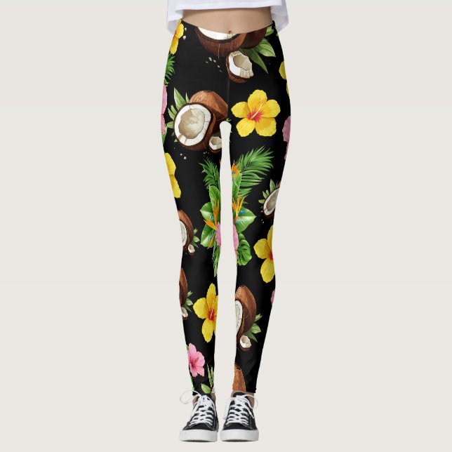 Legging Floral Preto (Frente)