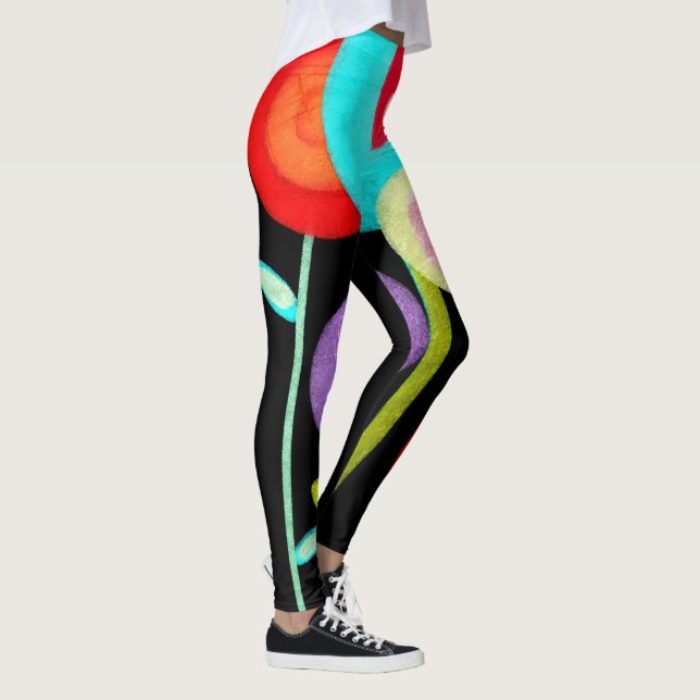 Legging - Floral Preto Enorme - Rupydetequila (Direita)