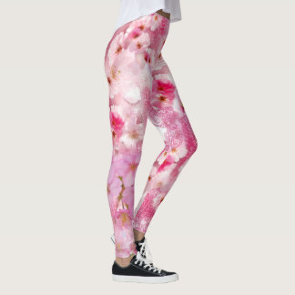 Legging floral rosa