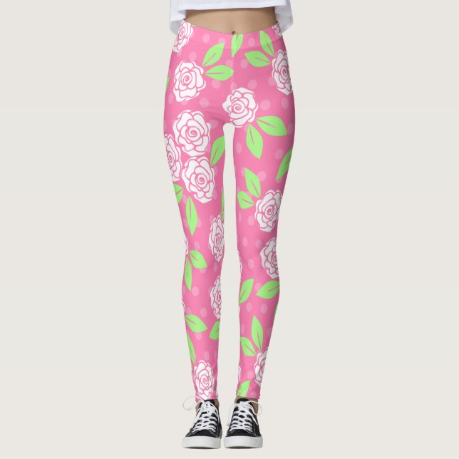 Legging Floral Rosa chique (Frente)