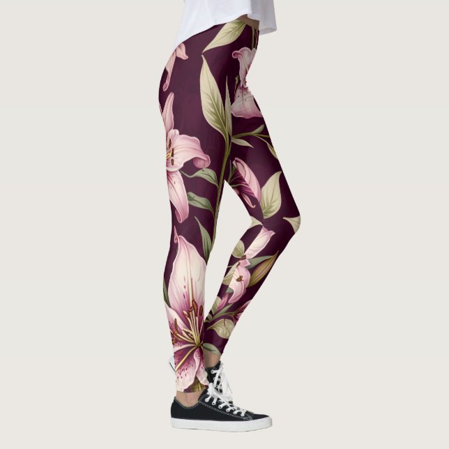 Legging Floral Roxo (Direita)