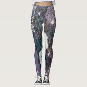 Legging Floral roxo tecido