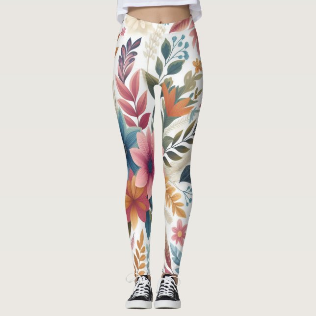 Legging Floral sem costura  (Frente)