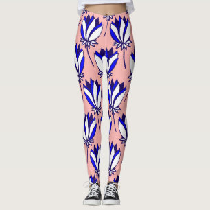 Legging Floral Simétrico: Padrão Colorido da Vintagem