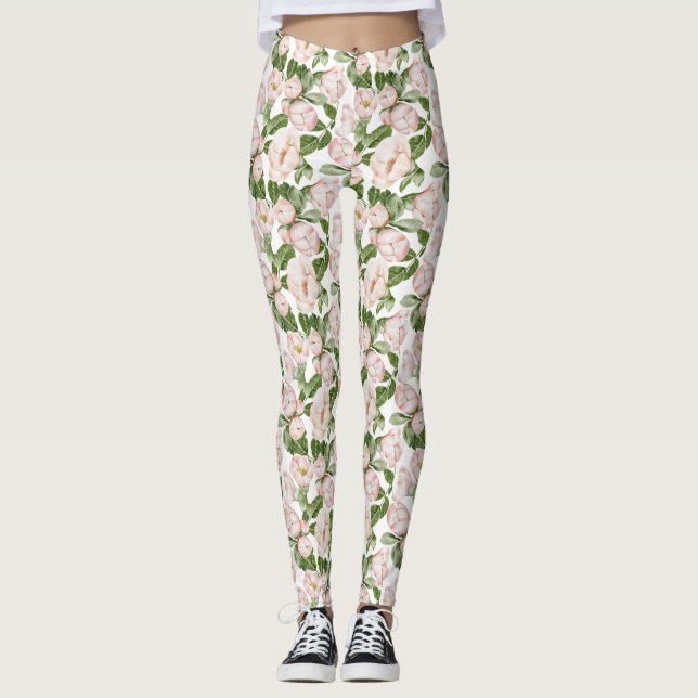 Legging Floral Verde Rosa (Frente)