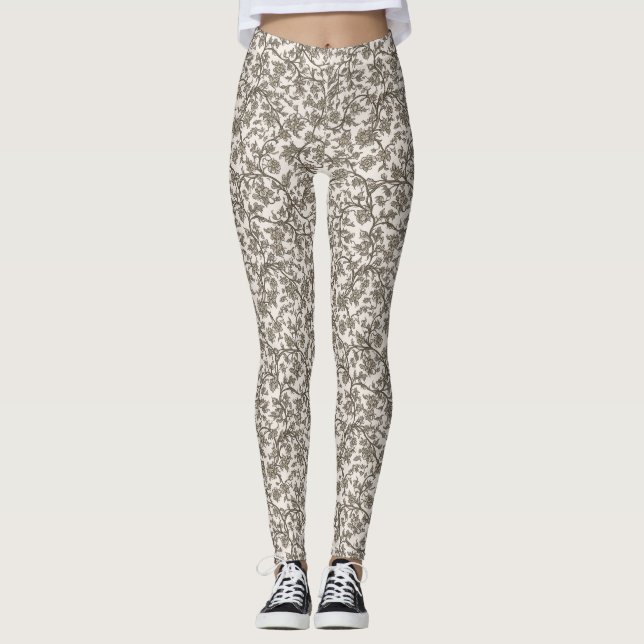 Legging Floral Vines Pattern – Elegant Twisting Botanical  (Frente)