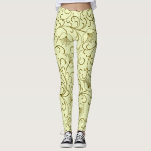 Legging Floral Vintage: Linda Ilustração de Fundo