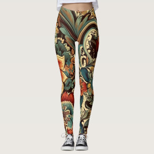 Legging Floral Vintage Mug Medieval Elegante