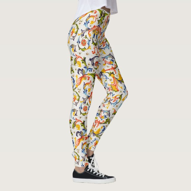 LEGGING FLORENTINE RENAISSANCE FLORAL AMARELO, FLORES (Direita)