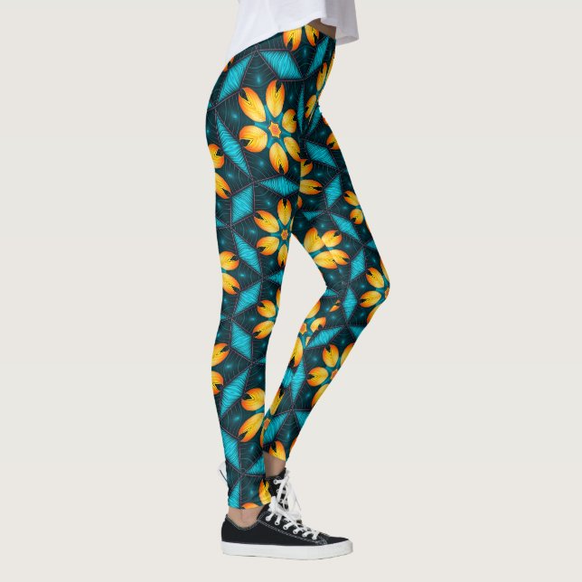 Legging Flores Abstrato amarelas (Direita)