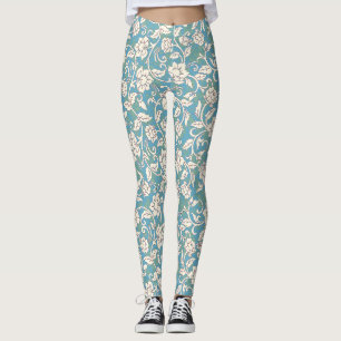 Legging Flores amarelas e azuis