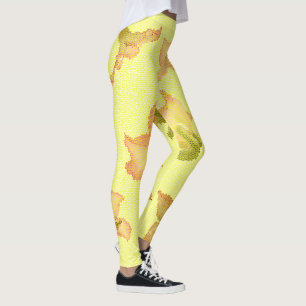 Legging Flores Amarelas Estilizadas Rosa Floral