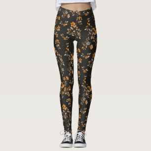 Legging Flores Amarelas Estilo Núcleo de Algodão Floral Pr
