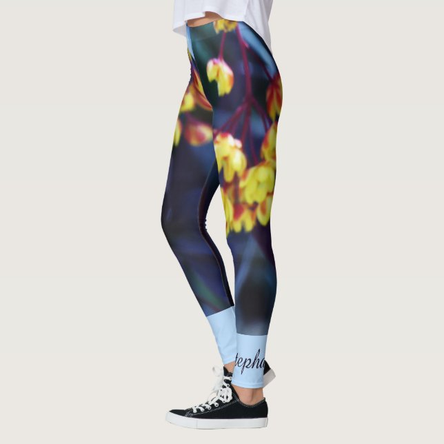 Legging Flores Amarelas ouros, Nome, Moda Yoga Floral (Esquerda)