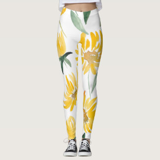 Legging Flores Amarelas Pão-de-Verão