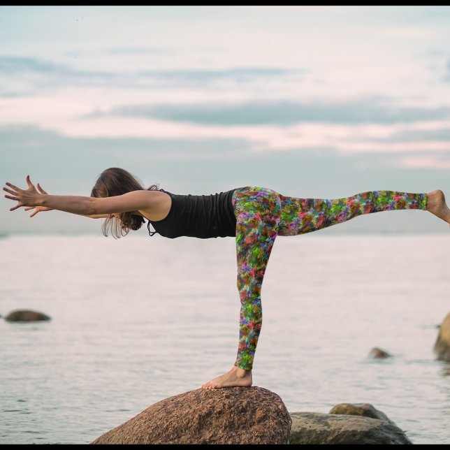 Legging Flores Astrais Pernas de Tinta Grunge - Divertimen (Criador carregado)