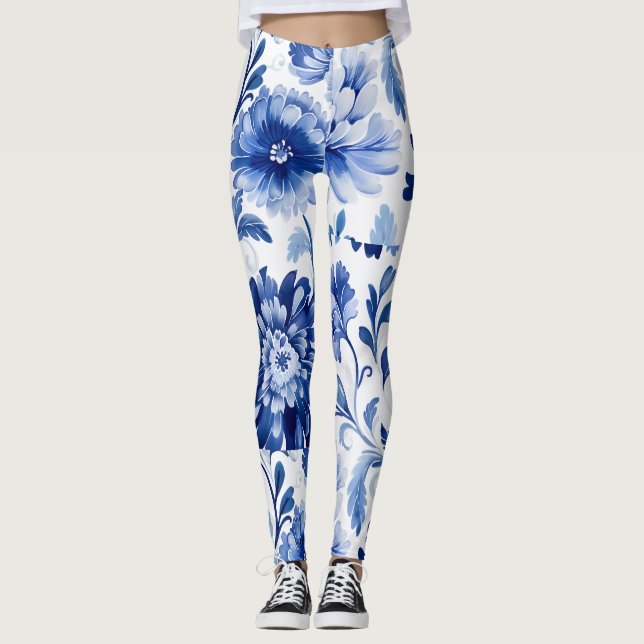 Legging Flores Azuis (Frente)