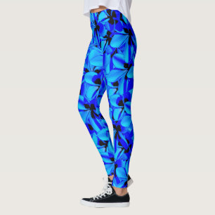 Legging Flores Azuis Frangipani,