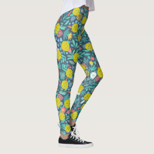 Legging Flores Bonitas E Deixa Jogada Colorida Divertida