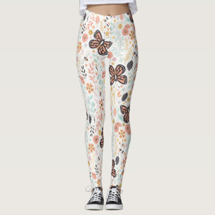Legging Flores Borboletas E Abelhas