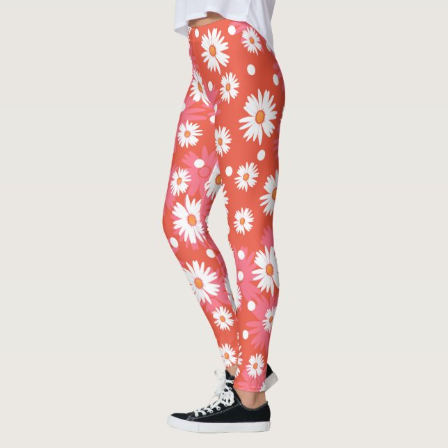Legging Flores brancas - campo laranja (Esquerda)