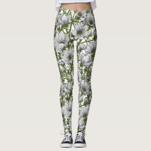 Legging Flores brancas do cosmos
