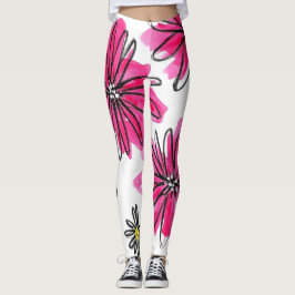Legging Flores Brancas e Rosa Quiméricas