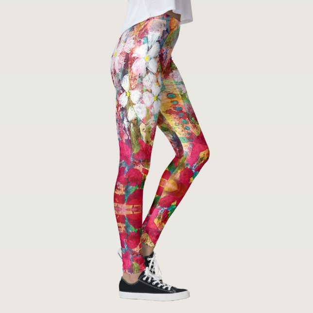 Legging Flores brancas em Pote rosa (Direita)