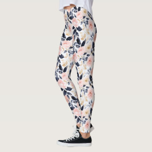 Legging Flores Chic Azul Rosa
