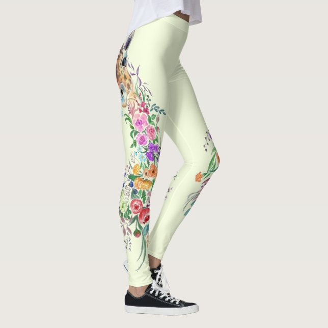 Legging Flores Coloridas Pernas de Giraffe Primavera Desig (Direita)