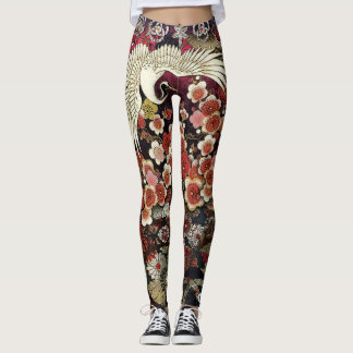 Legging Flores com crista do guindaste