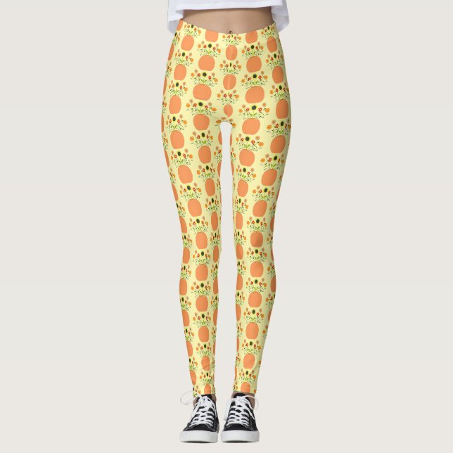 Legging Flores de Ação de Graças em Pumpkin (Frente)