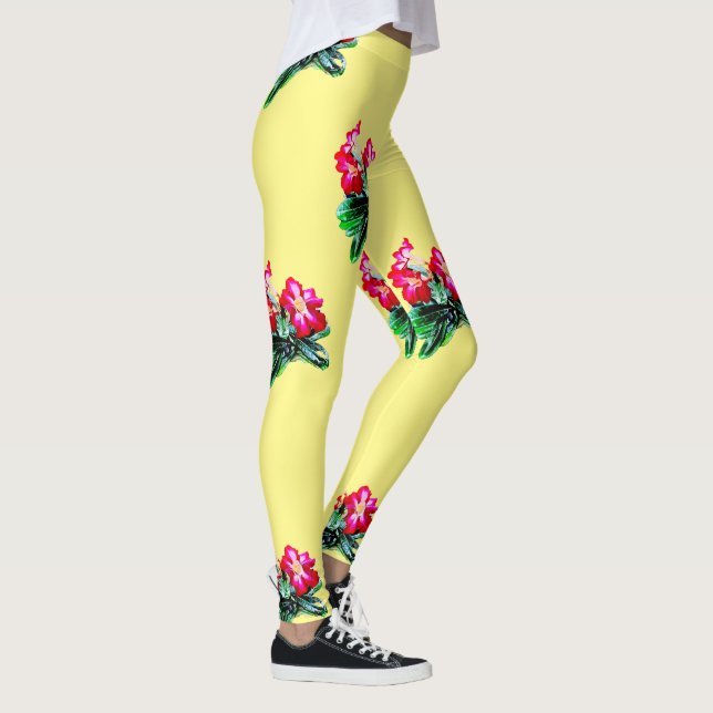 Legging flores de adenio vermelho (Direita)