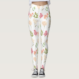 Legging Flores de algodão padrão tradicional de conforto