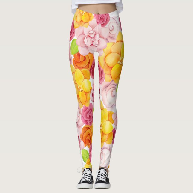 Legging Flores de Aquarela primavera (Frente)