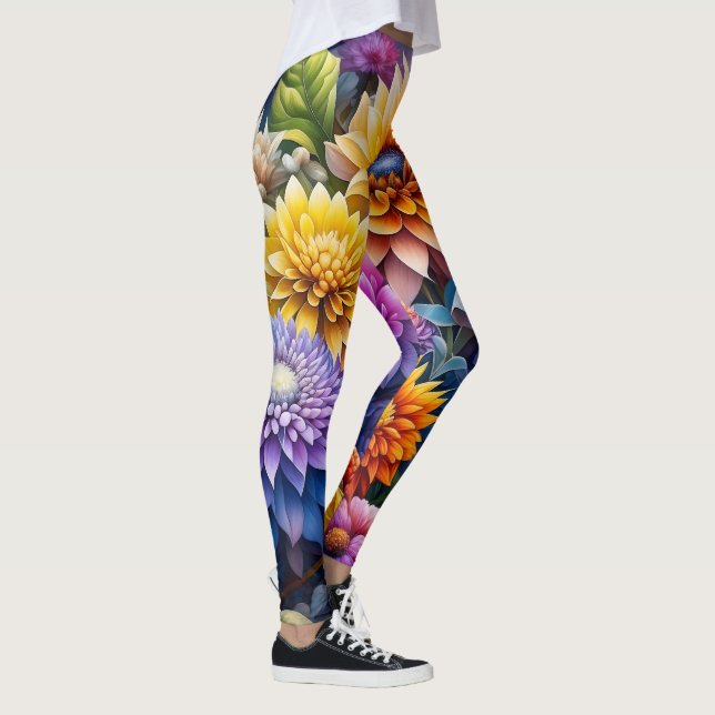 Legging Flores de Arte Ai Coloridas bonito (Direita)
