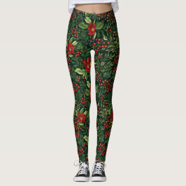 Legging Flores de Berries de Natal