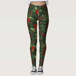 Legging Flores de Berries de Natal