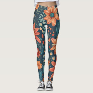 Legging Flores de campo, bela primavera.