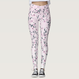 Legging Flores de Cerejeira Rosa