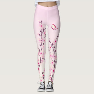 Legging Flores de Cerejeira Rosa Feminino