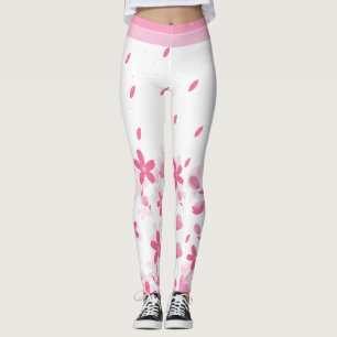 Legging Flores De Cor De Água, Cinzas, Vermelhos, De Verão