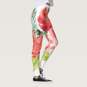 Legging Flores De Cores Aquáticas Cónicas