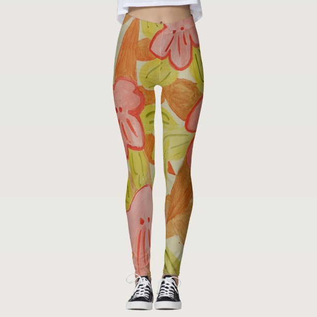 Legging Flores de Cores de Queda (Frente)