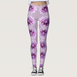 Legging Flores de Crocus Rosa Brilhantes
