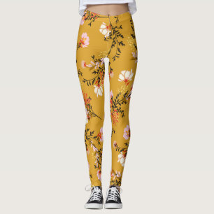 Legging Flores de fundo amarelas