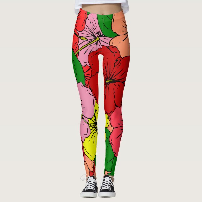 Legging Flores de Hibiscus (Frente)