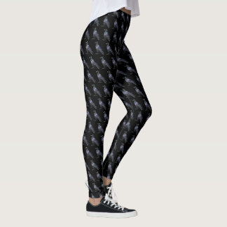 Legging Flores de Laranja Mau Pretas de Halloween Elegante