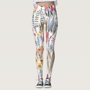 Legging Flores de mola aquosa, vibrante e sem soldadura